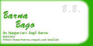 barna bago business card