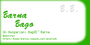 barna bago business card